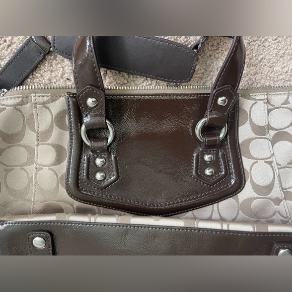 coach brown satchel tote crossbody shoulder bag - Picture 14 of 17